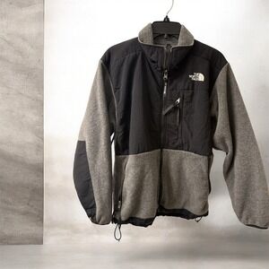 The North Face Denali Fleece Jacket Black Grey Women's Large Zip Up Outdoors